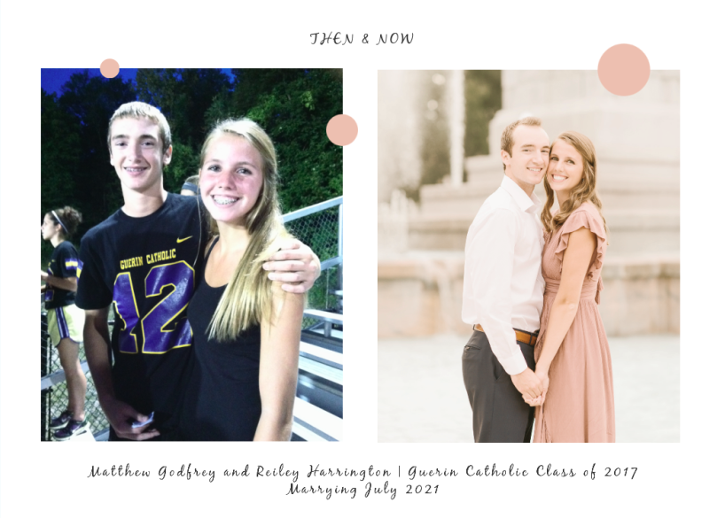 Matthew Godfrey and Reiley Harrington, both Class of 2017, began dating during their Junior year at Guerin Catholic.  They got engaged in July 2020, and plan to wed in July 2021! #GuerinCatholicLoveStory