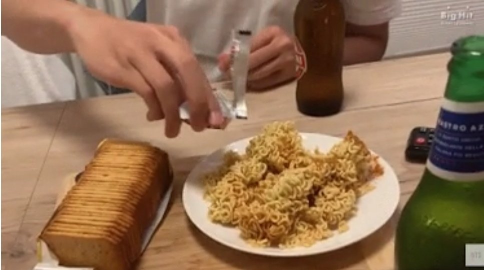 When Namjoon went to Venice and instead of going to a fancy restaurant he ate raw ramen sprinkled with seasoning like a broke college student