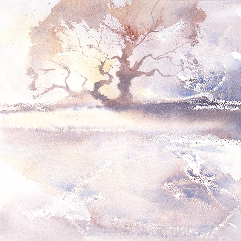 AdrianHomersham's tweet photo. Oak Trees Sharp Frost
A recent watercolour demonstration painting for my Patreon Group https://t.co/YQcokQri42 
#watercolourtutorial #watercolourdemonstration #watercolour #treeart #expressiveart #semiabstract #abstractlandscape #modernwatercolour #watercolorart https://t.co/6wb5hgmGHZ