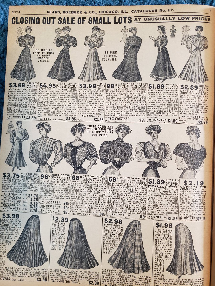 There aren't any women's clothes in the RDR2 catalogue, but here are some from the Sears catalogue