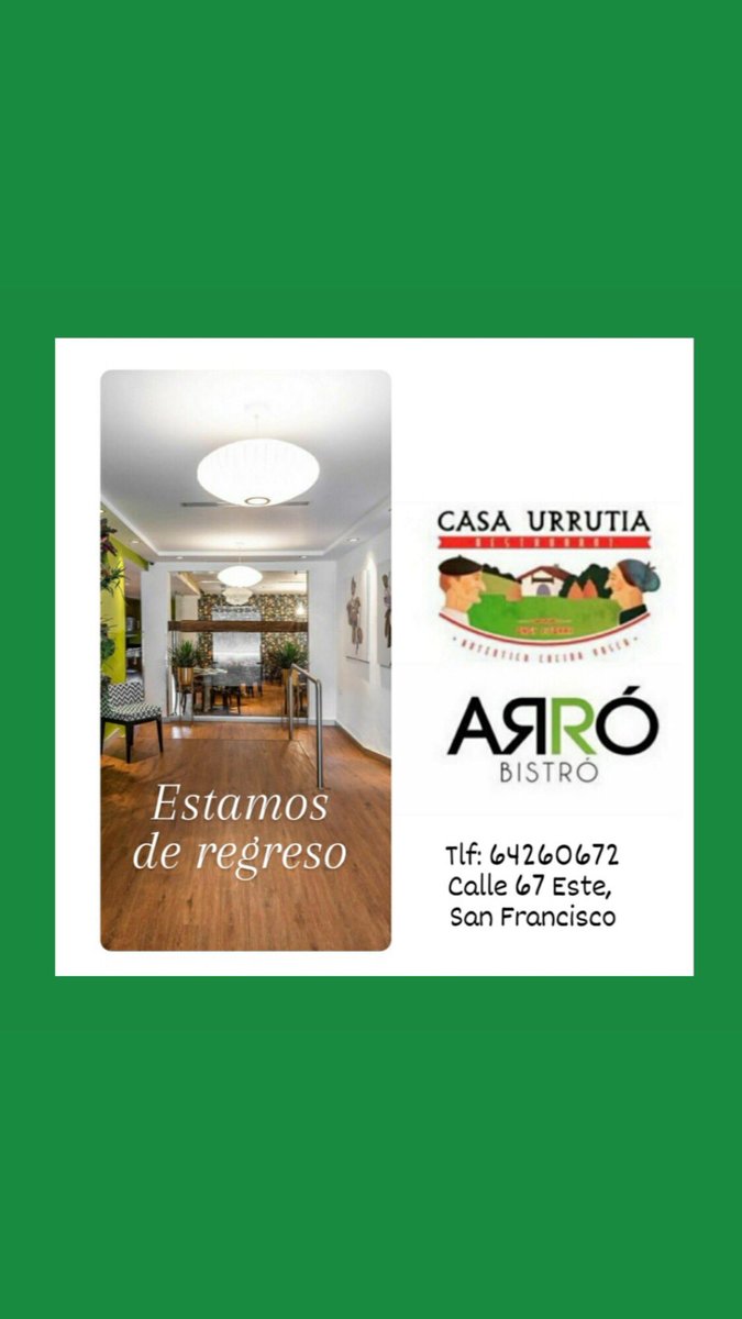 Ya estamos de regreso atendiendo al público en forma presencial, con todas las medidas de BIO seguridad, desde las 12 m hasta las 9:00 pm de lunes a viernes, para reservaciones 6426 0672. Los esperamos  #casaurrutiapty  #comidavasca #comidaespañola #comidamediterranea