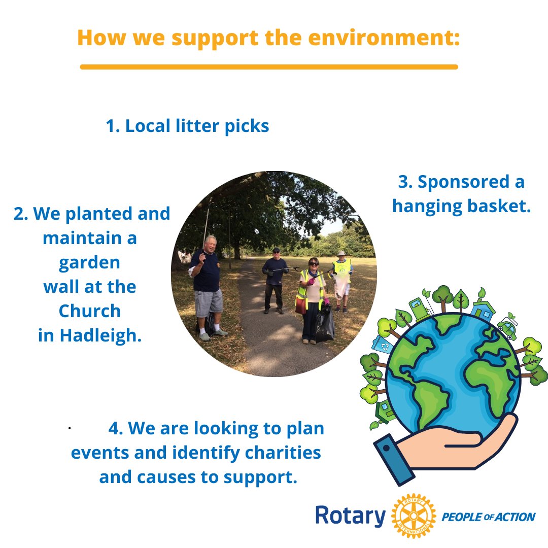 #Rotary International has added #environmental as a new area of focus, new projects will start to develop as more attention is given to this vital topic as we plan events &amp; identify charities &amp; causes to support.

To join please visit hadleighrotary.org