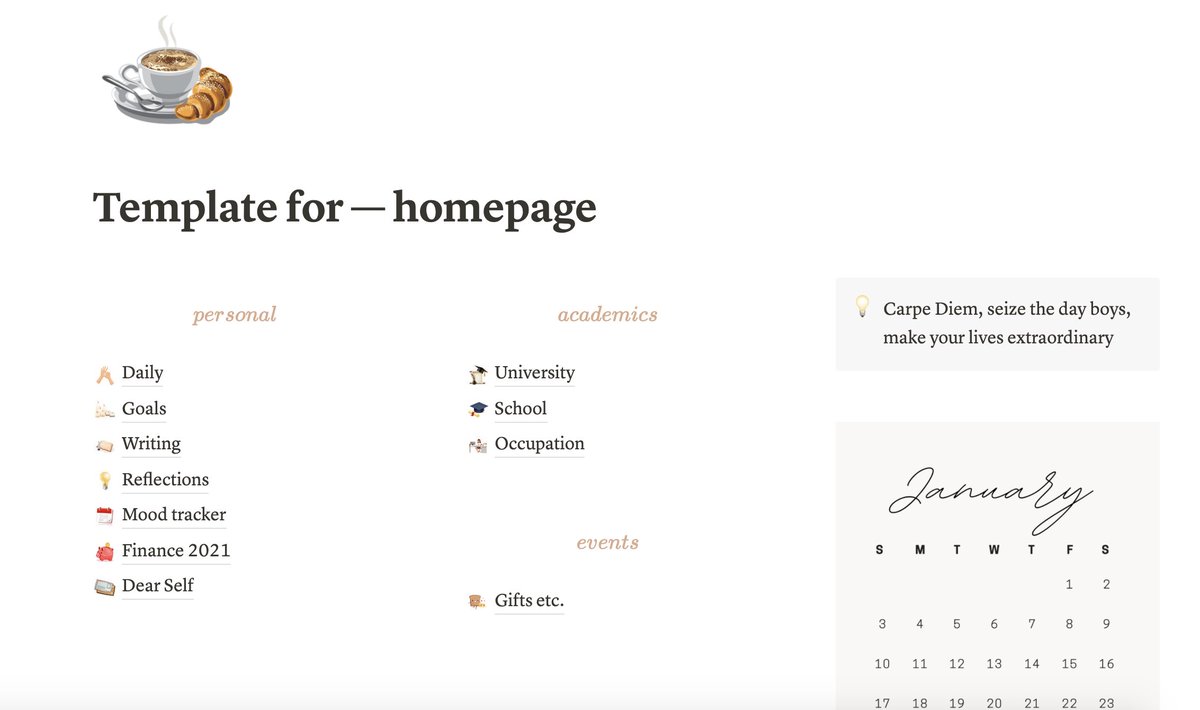 NotionBoost's tweet image. Clean Homepage template

link: notion.so/imshansen/Temp…

#notion #notiontips #notionboost #notiontemplate