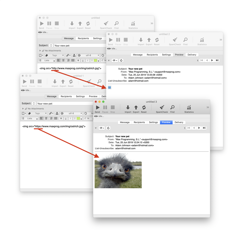 maxprog's tweet image. You probably found out that since MaxBulk Mailer 8.7, the ‘Preview’ panel no longer displays pictures referenced by addresses starting with ‘http://’ like before. You may wonder why MaxBulk Mailer now only supports ‘https://’ links?

bit.ly/3m6GReu

#bulkemailsoftware
