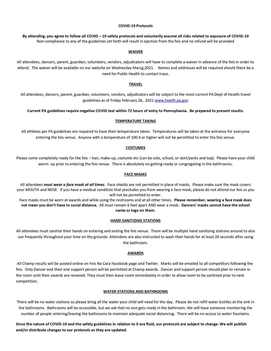 Feis Na Cara opening on Feisweb.com tonight. Please review Covid protocols before entering!