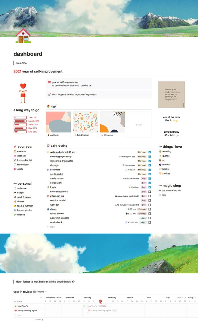 NotionBoost's tweet image. Gorgeous 2021 template.

link: notion.so/dashboard-temp…

#notion #notiontips #notionboost #notiontemplate