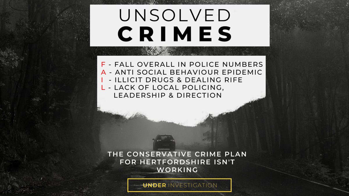 Is the Conservative Crime plan delivering for Hertfordshire?
We have to FAIL them.