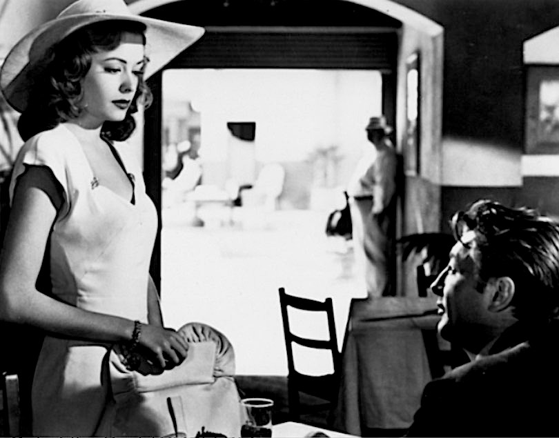 "OUT OF THE PAST" ~ Robert Mitchum was supposed to bring Jane Greer back to Kirk Douglas. But he goes and falls in love with her instead. That was a mistake... …for everyone involved. Kathie Moffett/ Jane Greer ~ my Film Noir dream girl. #ClassicFilmValentines