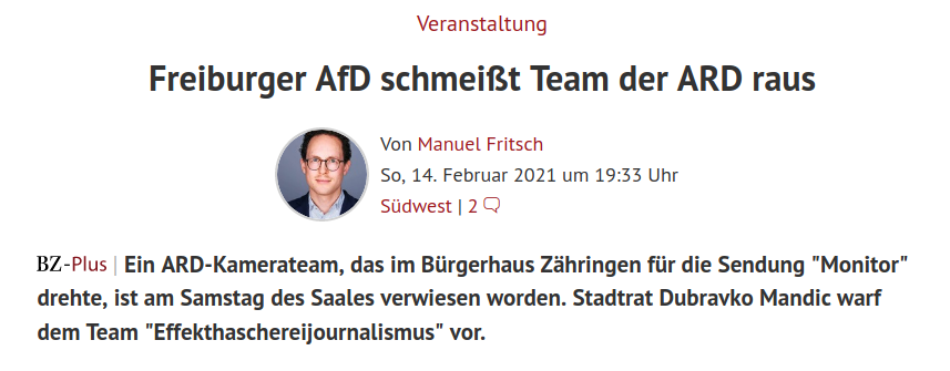 johannmartelmdb's tweet photo. Auch #Freiburg|er #AfD-Mitglieder zahlen dafür monatlich, dass sie von Anstalten des Öffentlichen Rechts wie #ARD und #ZDF diffamiert werden. Irgendwann ist aber nicht nur bei den Rundfunkanstalten der Kanal voll, sondern auch bei AfDlern. Daher ist dieses Vorgehen konsequent. https://t.co/0hL3CK3WO8