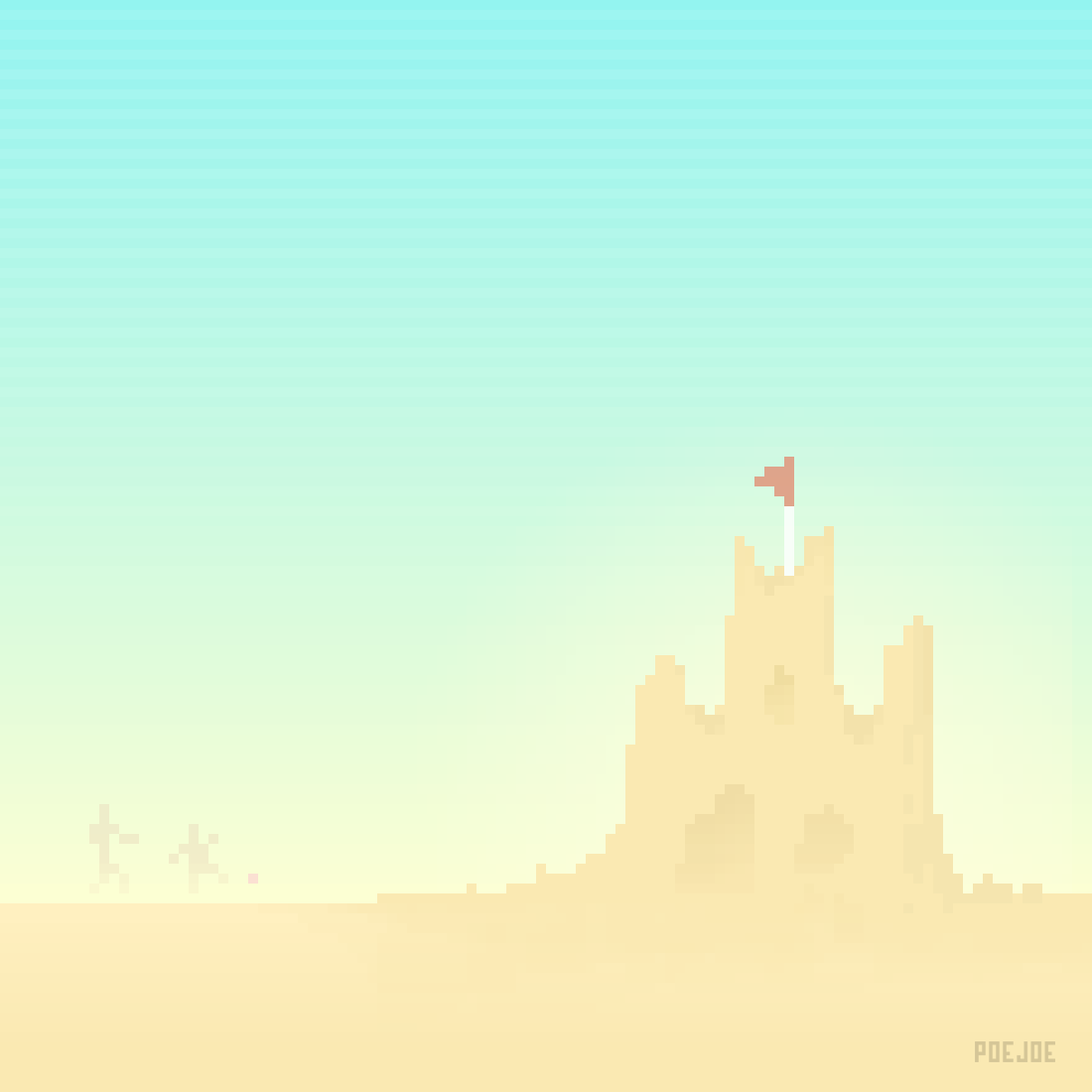Poejoe_pixelart's tweet photo. "Castle" from #Bitember2020.
.
#bitember #pixelart #pixelartist #illustration #indiegame #gameart #minimalist #minimalistpixelart #art #pixel_dailies #sandcastle #beach https://t.co/toPEiCrkTZ