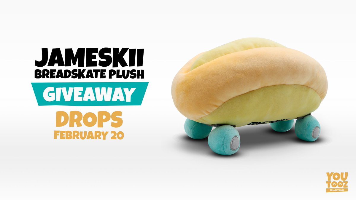Jameskii's tweet image. Roses are red, today is a nice day

ALSO THERE'S A BREADSKATE PLUSH GIVEAWAY 

COMING TO YOU FEBRUARY 20
- IN LESS THAN A WEEK -

You know the drill - RT this and follow @youtooz 
for a chance to win one before the drop on FEB 20
🥖🛹