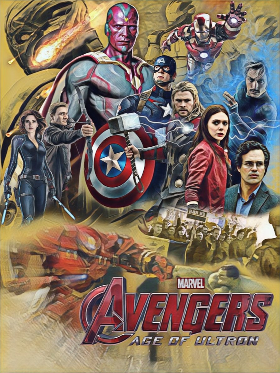 #Avengers #ageofultron poster finished! #marvel #MCU #infinitysaga #WandaVision #vision #captainamerica #ironman #hulk #Thor #blackwidow #hawkeye #wanda #Quicksilver #pietro #fanart #digitalart #artwork 
@Kevfeige @Bosslogic @Get2DaChopra @TheFirstOkiro https://t.co/SdCS2lM1em
