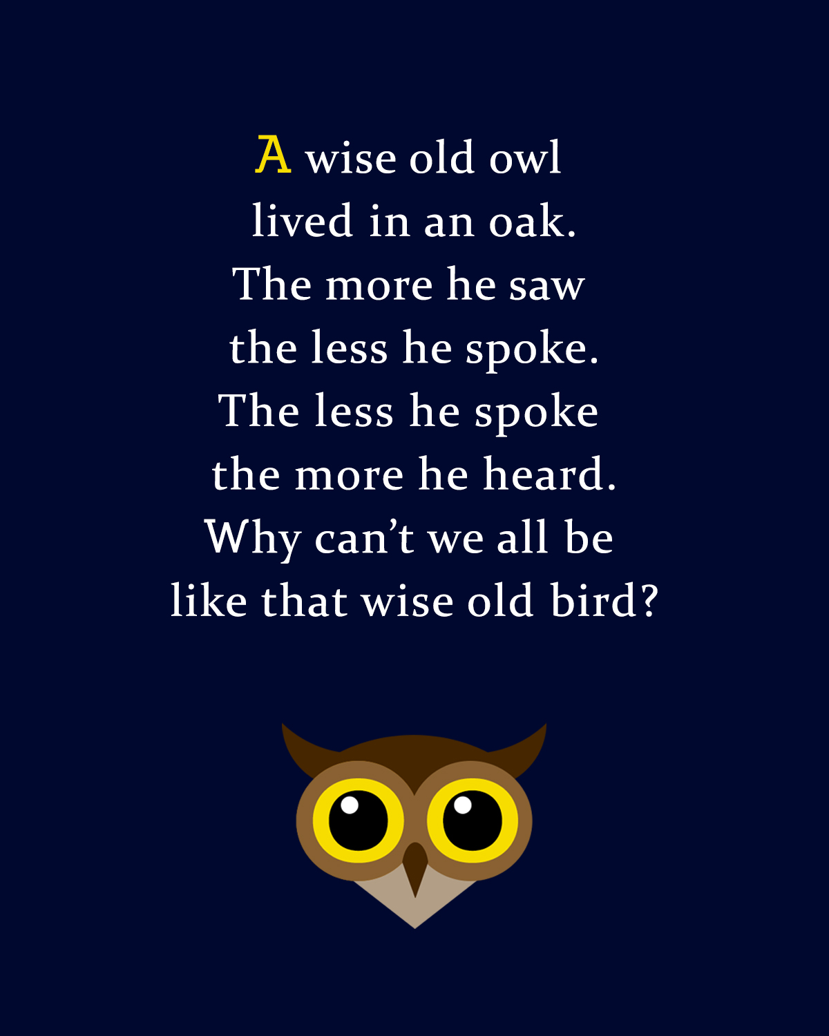 pic A Wise Old Owl Lived In An Oak watchhoodox on twitter a wise old owl