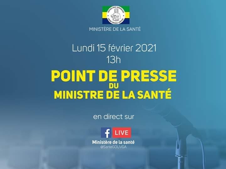 #AGENDA 📆 | Retrouvez le Point de presse du Ministre de la Santé demain à partir 13 heures.
<a href="/PresidenceGA/">Présidence de la République Gabonaise</a> <a href="/PresidentABO/">Ali Bongo Ondimba</a> <a href="/OssoukaRaponda/">Rose Christiane Ossouka Raponda</a> <a href="/DrObiang/">Dr Guy Patrick Obiang Ndong</a> <a href="/JessyeElla/">Jessye Ella Ekogha</a>
