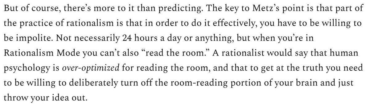 So what's the point of all this? Well, I was reading  @mattyglesias' post on all this, mostly nodding along, when I got to this spot, which started my red sirens flashing.  https://www.slowboring.com/p/slate-star-codex