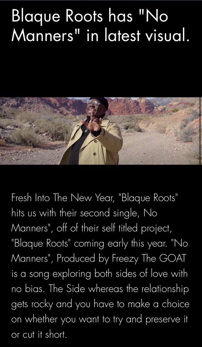BlaqueRoots's tweet photo. Much respect and love to @theMSQshop for posting our latest video “No Manners” on their site. Check it out 

https://t.co/8eMySDNECP https://t.co/ha5ovFymrc