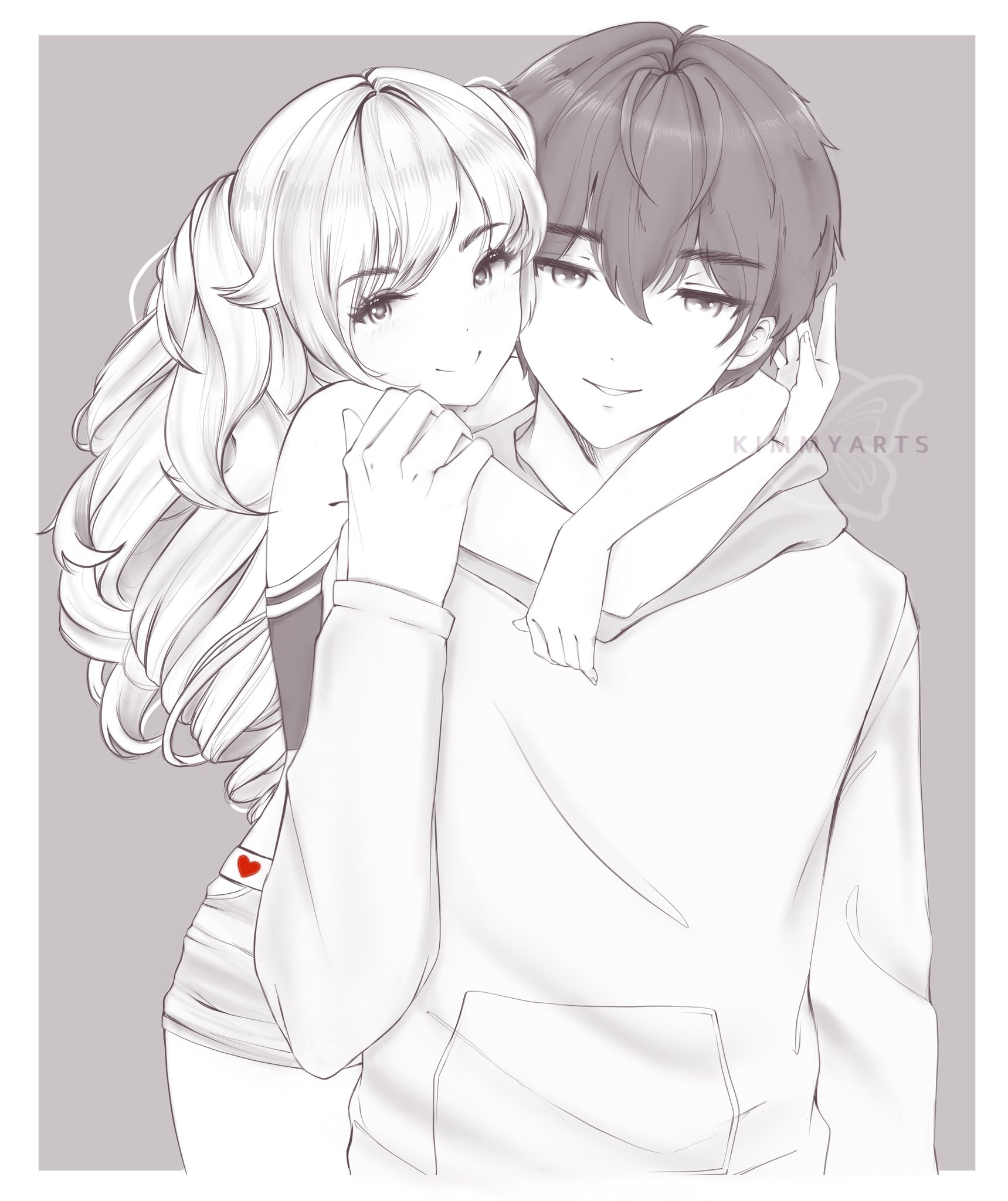 Drawing Anime couple Hug Anime love white png  PNGEgg