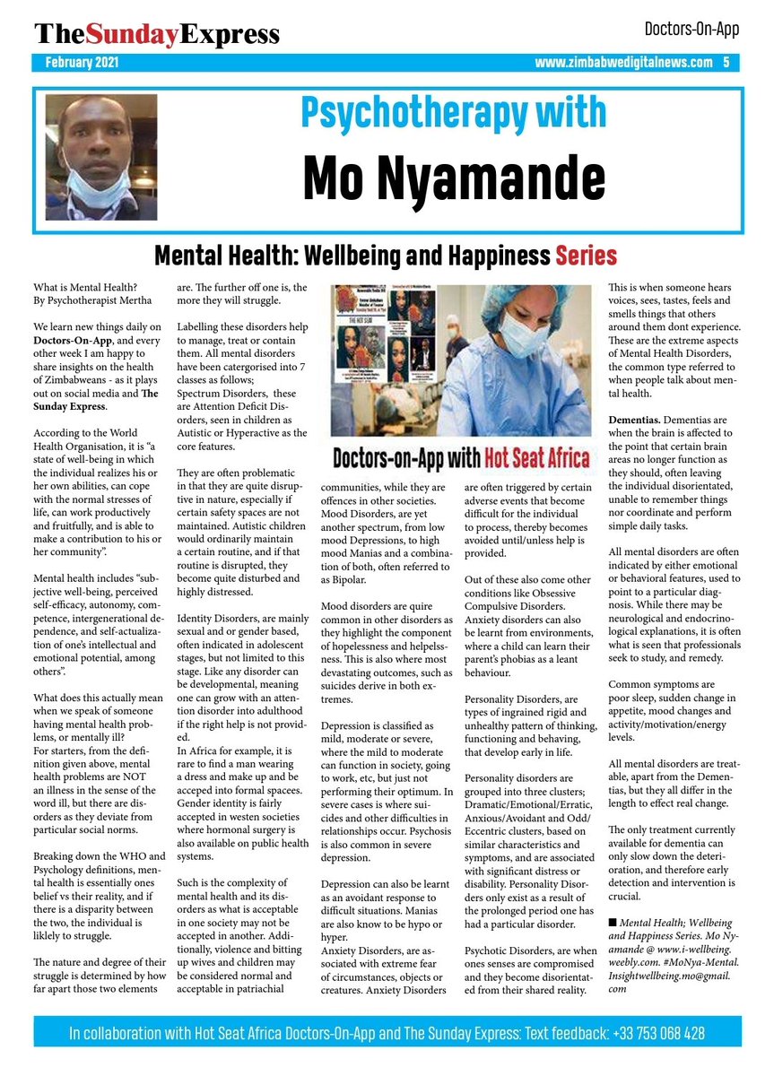 7 categories of mental disorders...