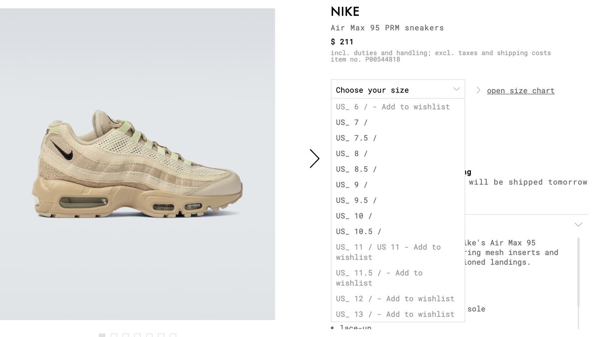 Solelinks Ad New Nike Air Max 95 Prm Grain Dropped Via Mytheresa T Co Vhxnuy1lzw
