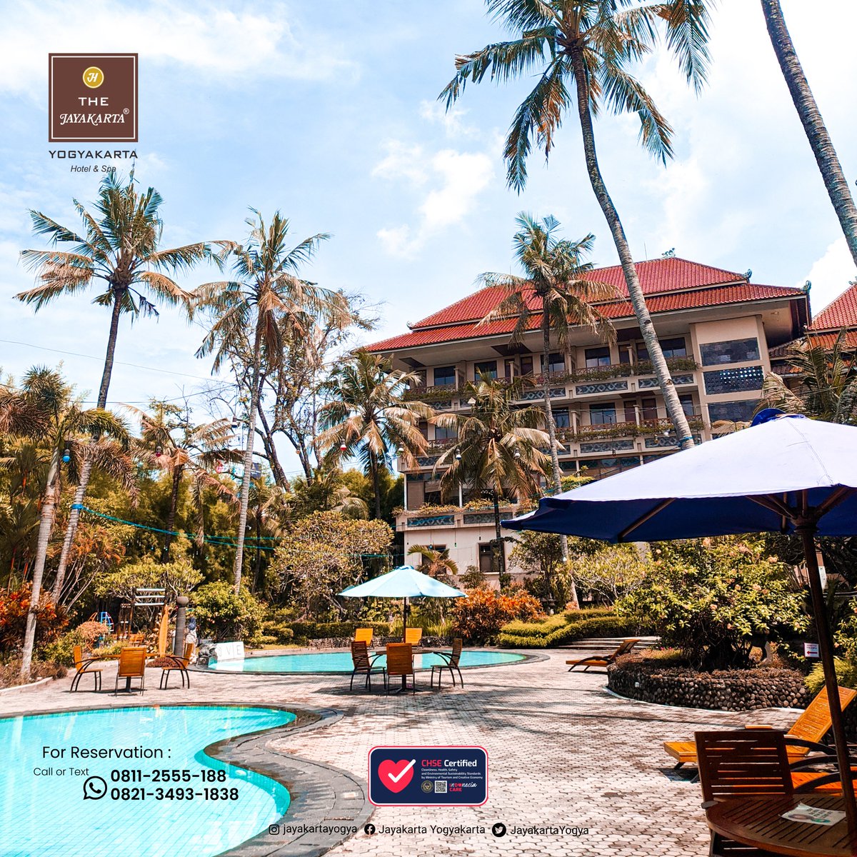 Live a good start of the week with a good place will be very happy.

For info and order:
📞 RESERVATION (0274-488418)
📞 RESERVATION (0811-2555-188)
📞 RESERVATION (0821-3493-1838)
#jayakartahotelsresorts #jhr #jclub #jayakartahotelyogya #yogyakarta #infoyogya #hotelyogya