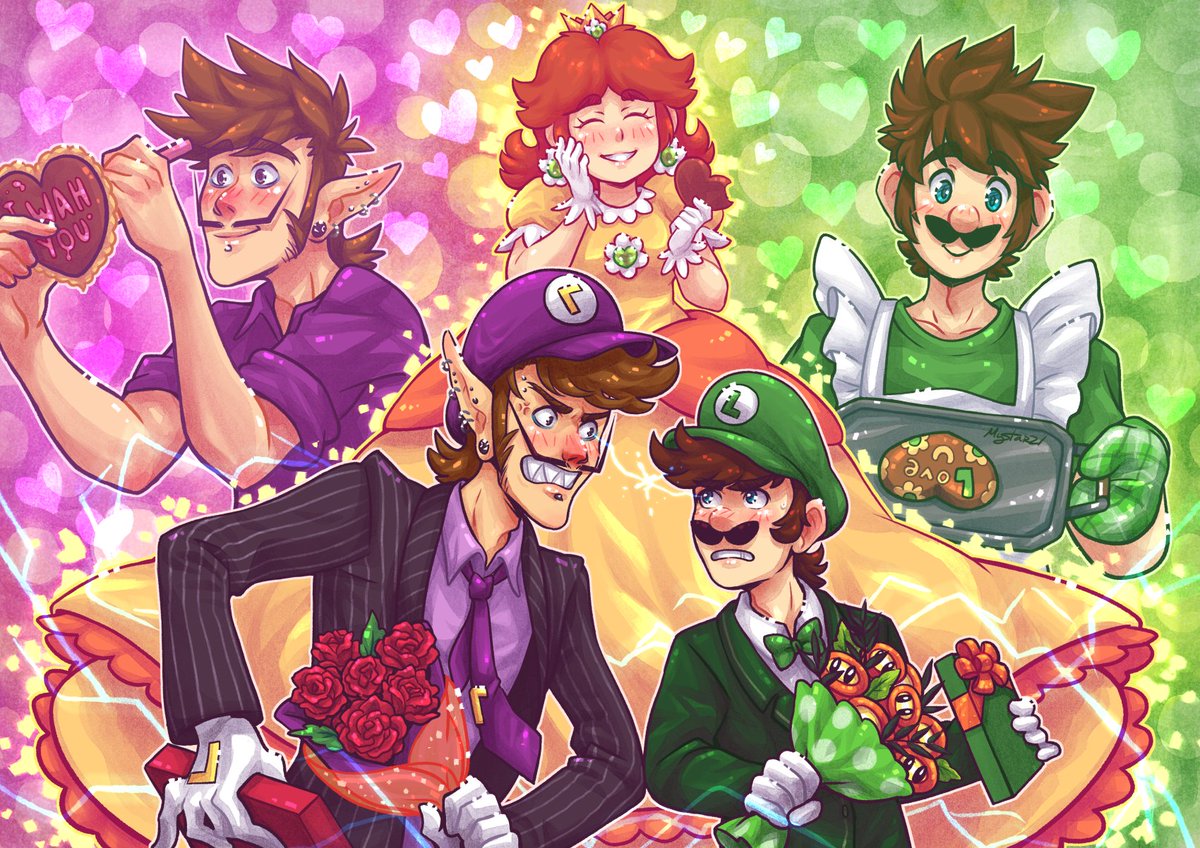 #fanart. #waluigi. #princessdaisy. 💚 #myart. #digitalart. 