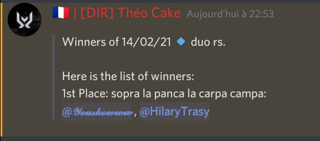 youskowww's tweet photo. First @ares_cup win in duo with my friend Hilary 💛 https://t.co/C40JikvQNT