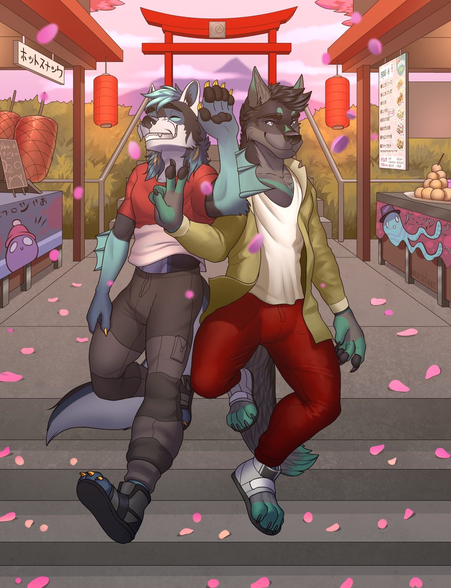 Happy Valentine's Day from me and <a href="/seawolfbluesea/">ThatSeawolf</a> 💚💙

🎨: @BlueberryAroo