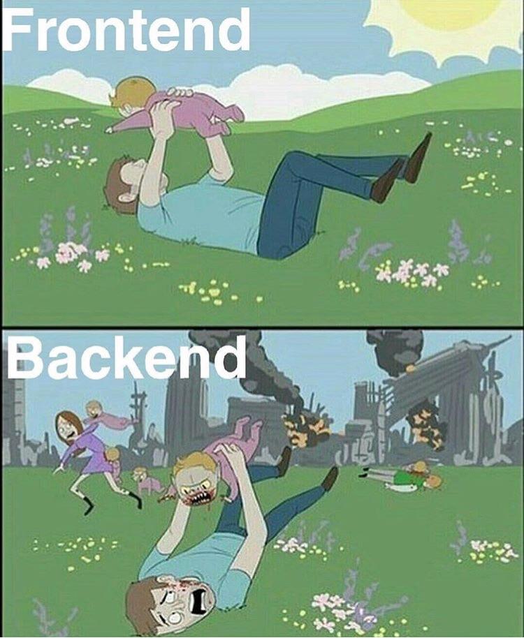 Ashot_'s tweet image. Frontend vs Backend
