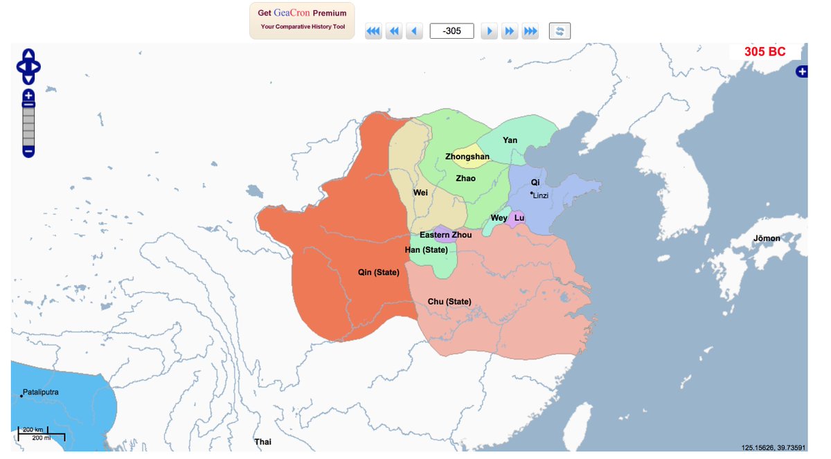 michaelcurzi's tweet photo. It has come to my attention that some of you love history &amp; have not heard of 𝐆𝐄𝐀𝐂𝐑𝐎𝐍

I will rectify this in one fell swoop.

This is 𝐆𝐄𝐀𝐂𝐑𝐎𝐍. It shows maps for any year in history. You can navigate by 1, 10, or 100 years.

Indispensible.

https://t.co/JJ8UDlLxsX https://t.co/1o6itnShQ6