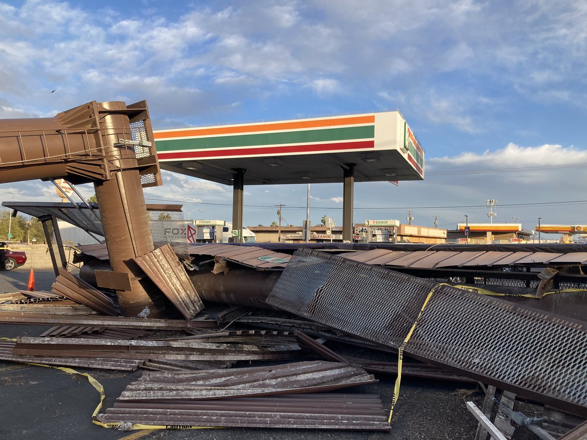 astridmendeztv's tweet photo. There were some strong #gustwinds yesterday in the Las Vegas Valley. Thousands without power and many things down, like this #billboard! Today it will be windy but hopefully nothing as we already experienced. Stay safe out there on this #ValentinesDay! #tvreporter #lasvegas #ktnv https://t.co/14KYH3enWN