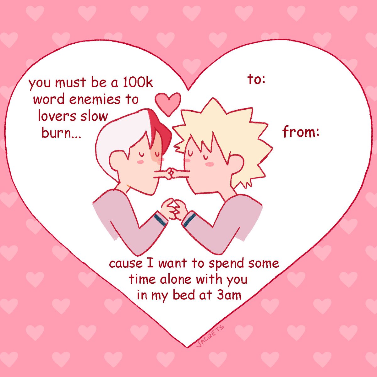 HAPPY VALENTINES DAY!!???❣️ keeping up my yearly tradition of making stupid cards, now featuring the bnha boys 