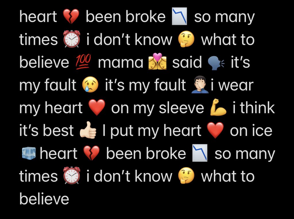 copypastas like these that have emojis in between so many words. not all screen readers can read emojis and if they do, it sounds really chunky and it’s hard to understand. this also includes the clapping emoji between each word trend