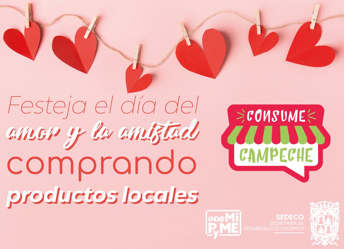 ConsumeCampeche's tweet photo. ¡Feliz día del amor y la amistad!

Festeja el amor a tu ser querido comprando en negocios locales🎁. 

Consulta el catálogo 14 de febrero  #Campeche y #Carmen de negocios locales. 

Catálogo #Campeche:  https://t.co/D8V7Ztm7mH

Catálogo #Carmen:  https://t.co/nNVXw6oFPO https://t.co/FHNyRf8BDs