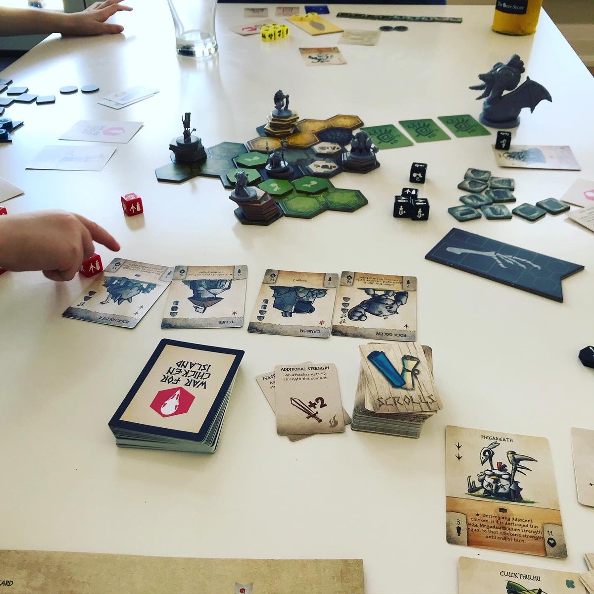 Played our first game of #WarforchickenIsland today. We had a blast! Learned with the co-op Cackle of Cluckthulhu expansion. Can’t wait to play again! #boardgames #kickstarterboardgame