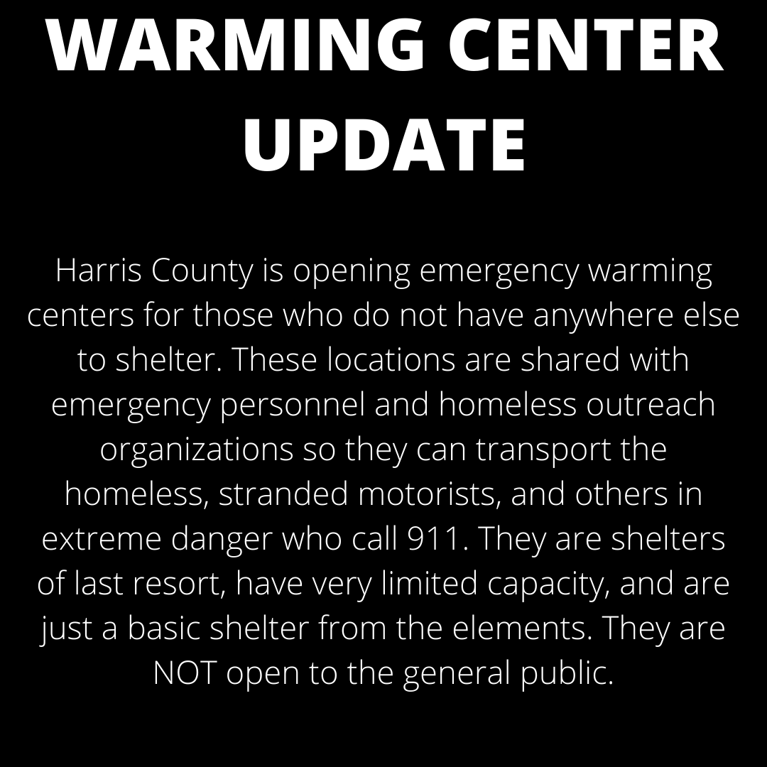 ReadyHarris's tweet photo. ⚠️WARMING CENTER UPDATE⚠️ https://t.co/6KinVW3iou