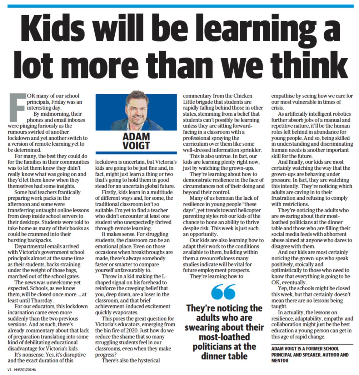 My latest OpEd for the HeraldSun, published today.  Enjoy!