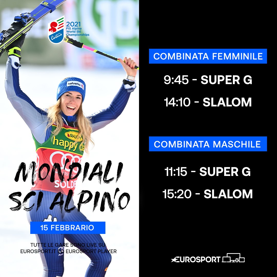 Eurosport IT (@eurosport_it) on Twitter photo Combinata maschile e femminile a <a href="/cortina2021/">Cortina2021</a> ๐๏ธโ๏ธ
๐ด Segui le gare LIVE su Eurosport.it ed Eurosport Player ๐ป๐ฅ๏ธ
#Cortina2021 | #EurosportSCI Combinata maschile e femminile a <a href="/cortina2021/">Cortina2021</a> ๐๏ธโ๏ธ
๐ด Segui le gare LIVE su Eurosport.it ed Eurosport Player ๐ป๐ฅ๏ธ
#Cortina2021 | #EurosportSCI