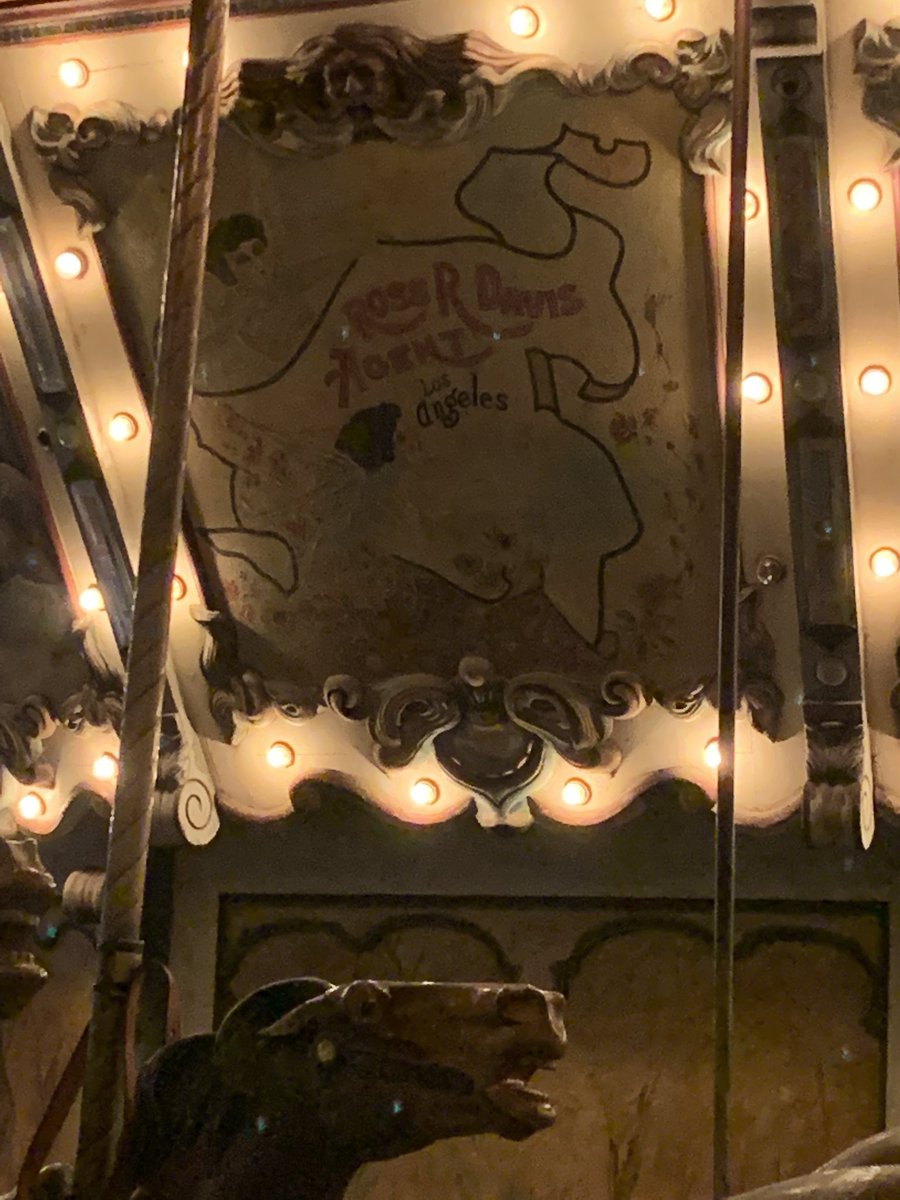 What’s that old ad for “Ross R Davis, Agent”? I asked. Raul said it was for a Merry Go Round traveling agent from the 1920s or 30s when Merry Go Rounds like this traveled from town to town, and there was a whole Merry Go Round industry