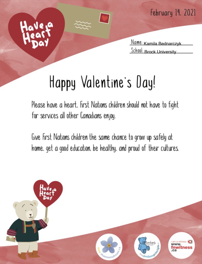 In addition to Valentine’s Day, today we celebrate Have a Heart Day for First Nations Children ❤️ #HaveAHeartDay #JourneeAyezUnCoeur