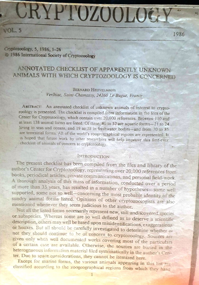 The case of the Migo was, by 1994, already reasonably well known in the cryptozoological community, in part because ‘father of  #cryptozoology’ Bernard Heuvelmans included it in his influential and much-consulted 1986 checklist of mystery creatures awaiting discovery…