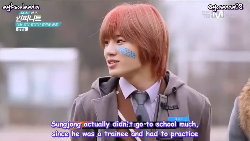 Woollim didn't let him go to school often.