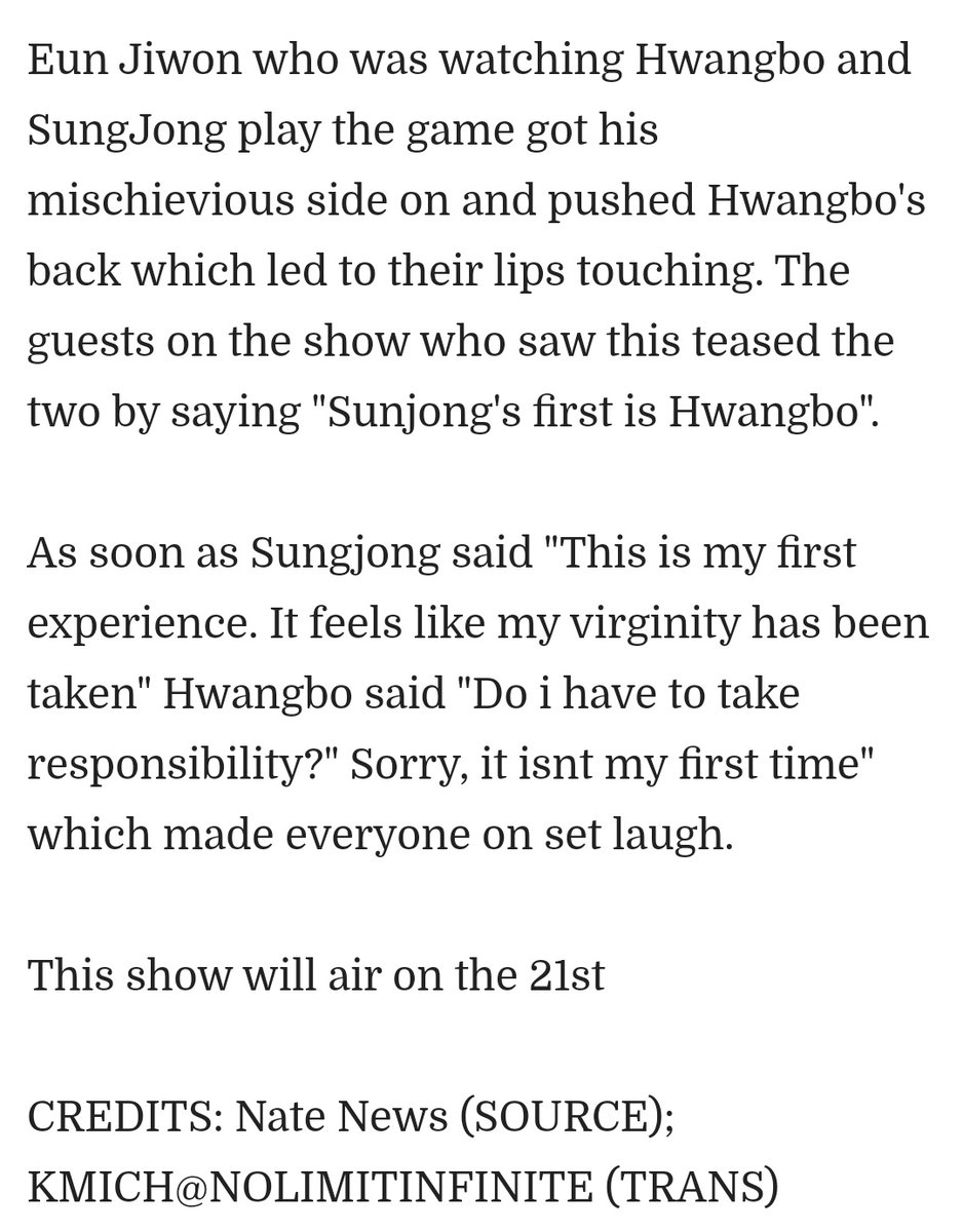 SJ also endured sexual harrassment. he had to play the pepero game with hwangbo while he was 17 y/o and she's twice his age. Then one of the host pushed them together and made them kiss. I know lots of inspirits think this is a funny moment, but it's honestly uncomfortable.