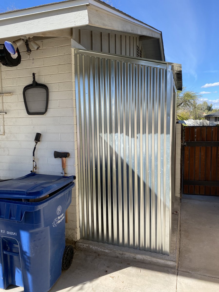 You may be thinking that for a woodworker, I don't have many bench tools. I actually keep them in a different place - this steel shed I built a couple of months ago.