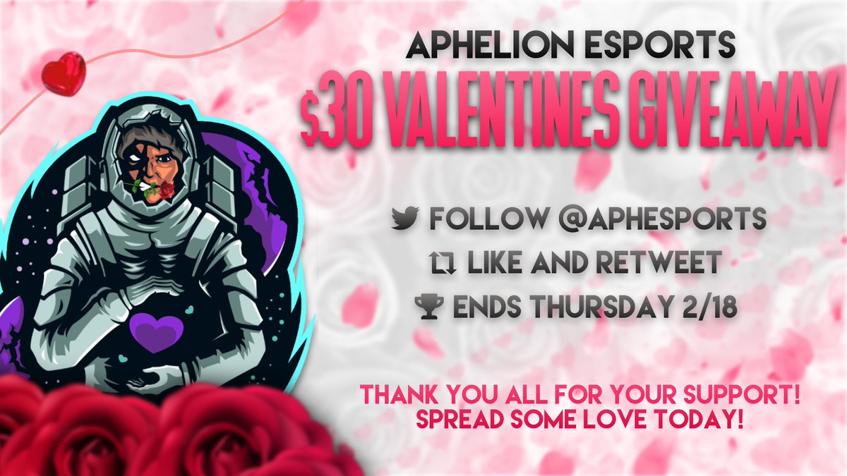 APHeSports's tweet image. ♥️Valentine's Day Giveaway♥️

Prize: $30 USD ($15 x 2)
(Paid via PayPal)

To Enter:
👥Follow: @APHeSports
🔁Like &amp;amp; Retweet this post

🗓️Draw: Thursday, February 18th

Spread some love and positivity today to those around you!

Best of luck to everyone entering!
