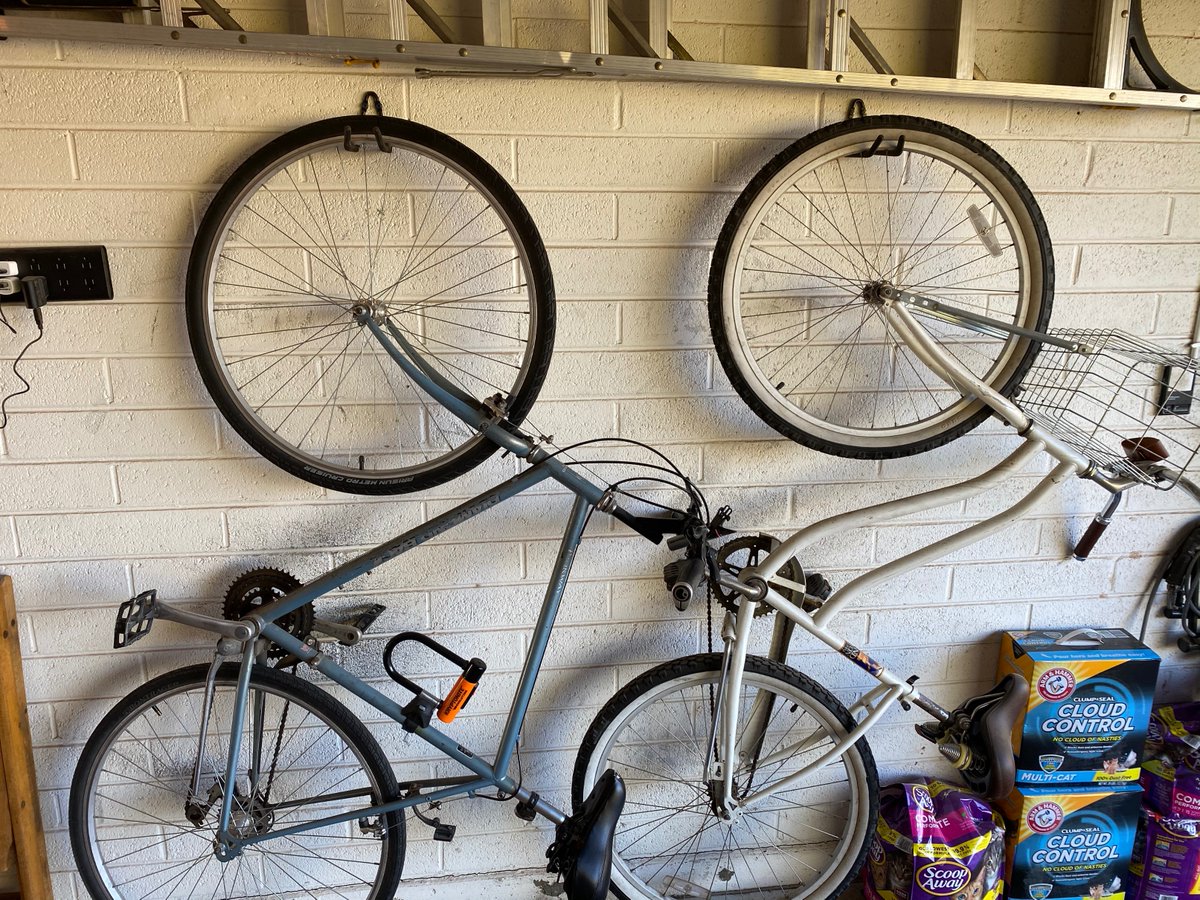 Here's the rest of the west wall. Just stuff we use on a regular basis, such as bikes.