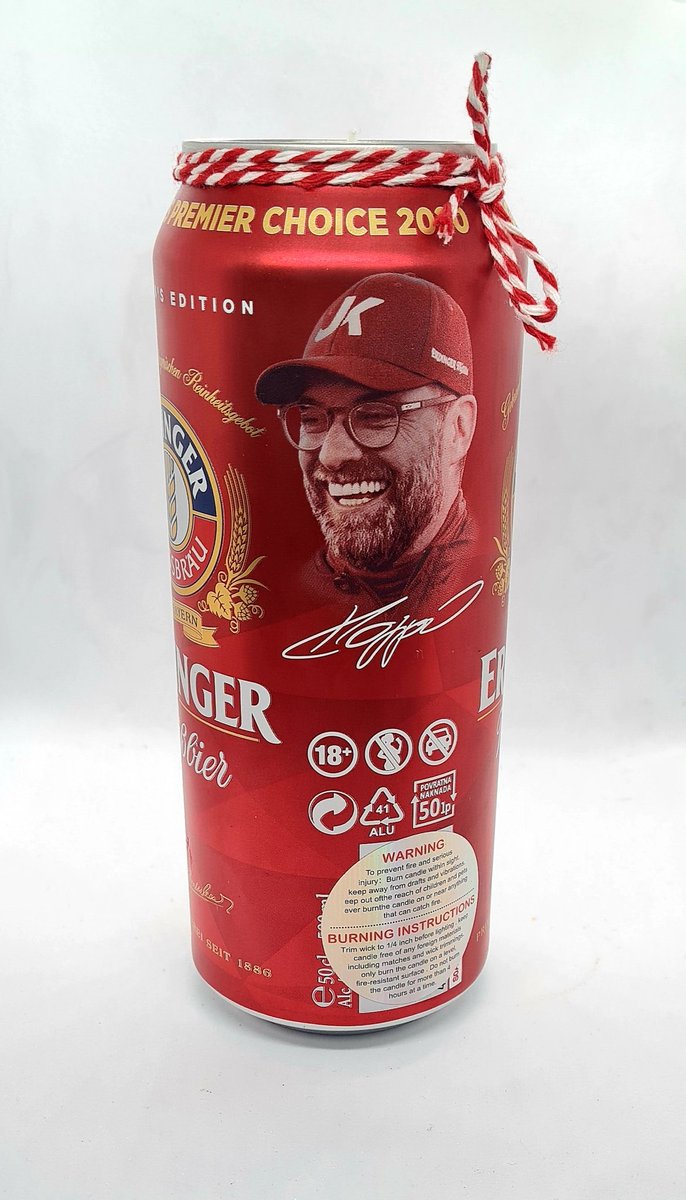 DizzyWixCandles's tweet photo. #JurgenKlopp #KloppEffect #KloppIn #LiverpoolFC #Erdinger #NeverSkimAnErdinger #BeerCanCandles #BeerCandles #Upcycling #Recycling https://t.co/ikvngst8El