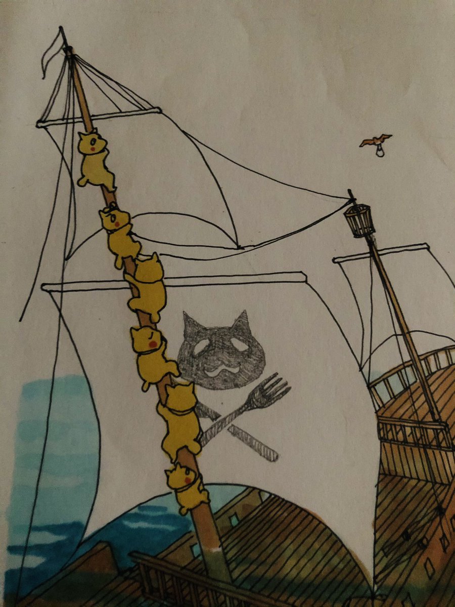 no humans watercraft sky ship boat outdoors cat  illustration images