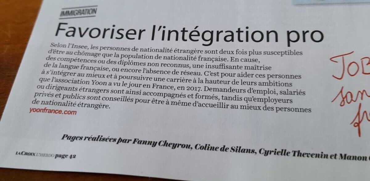 [On parle de YOON !] 

Merci <a href="/LaCroix/">La Croix</a> pour cette belle mise en lumière. Nous sommes fiers de favoriser l'intégration professionnelle depuis 2017 🙌