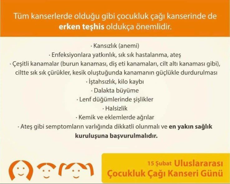 mardinilsaglik's tweet photo. 15 Şubat Uluslararası Çocukluk Çağı Kanseri Günü
#ErkenTeşhisHayatKurtarır https://t.co/u1mPNVbCOd