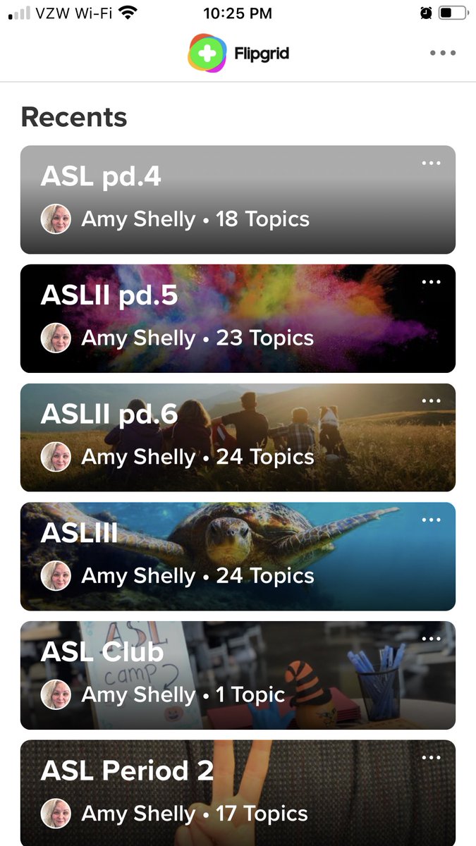 ASLAmyLHS's tweet photo. Here's what I'm watching #flipgrid #TeacherLife #flipgridclassroom #FlipgridForAll #ASLstudents #lifeofateacher #aslclass https://t.co/ruSSlP55yD